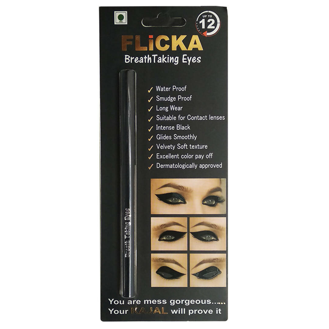 Flicka Breathtaking Eyes Kajal - Black - Distacart