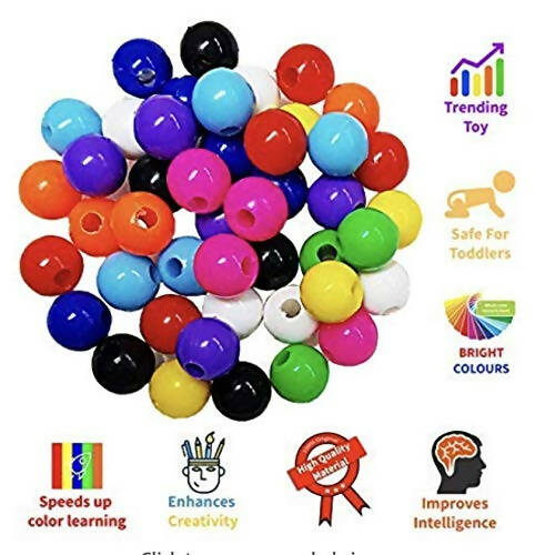 Kipa 72 Pieces Big Size Plastic Counting Beads Fun Puzzle Game for Kids, Multicolor Play with Fun - Distacart