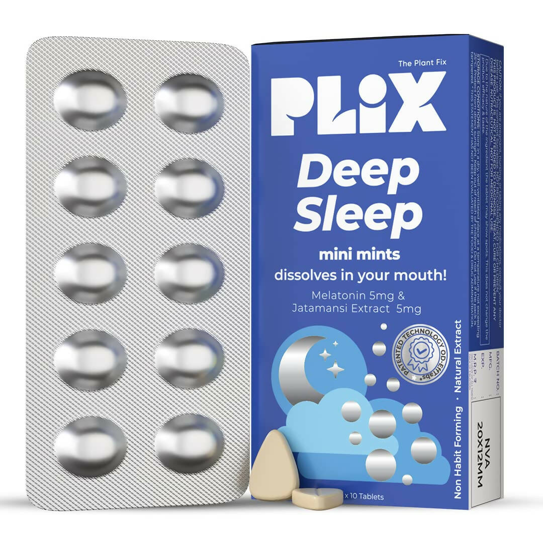 PLIX The Plant Fix Melatonin Deep Sleep Oral Dissolving Mini Mints Effervescent Tablets - Distacart