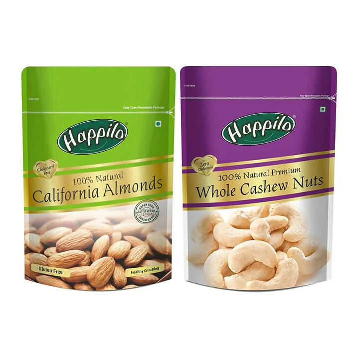 Happilo Premium Nuts Combo (Premium Whole Cashews & Californian Almonds) - Distacart