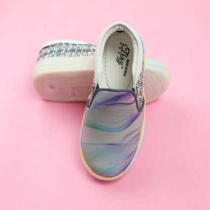 Tiny Bugs Unisex Sea Printed Slip Ons Sneakers - Grey - Distacart