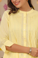 Thumbnail for Juniper Women Limeyellow Cambric Solid A-Line Kurta - Distacart