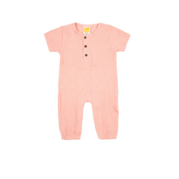 Sunshine Baby Cute Organic Muslin Cotton Babies Full Length Romper With Sleeve - Pink - Distacart