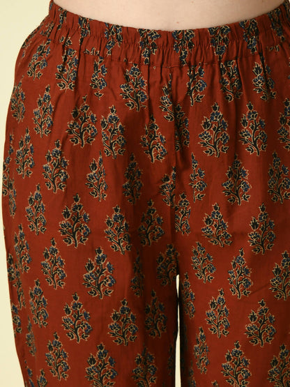Myshka Women's Multi A-Line Kurta & Trousers - Distacart