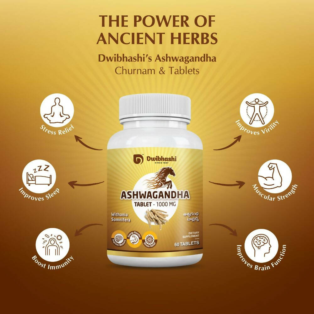 Dwibhashi Ashwagandha Tablets - Distacart