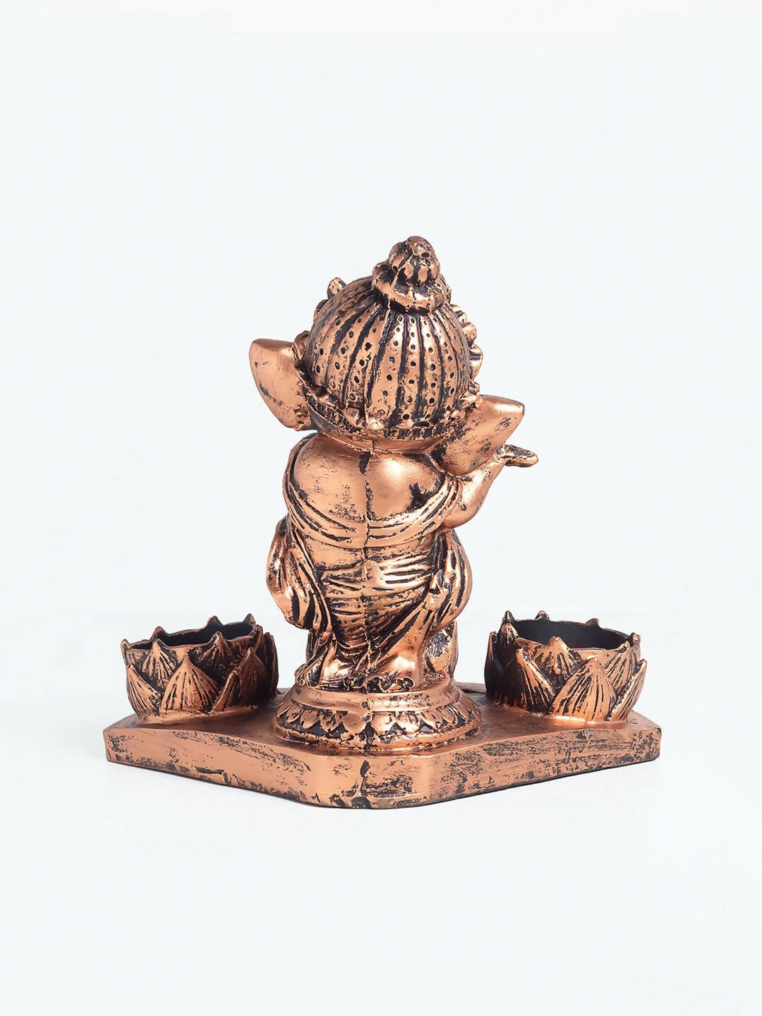 Golden Peacock Brown Ganesha Diya Holder - Distacart