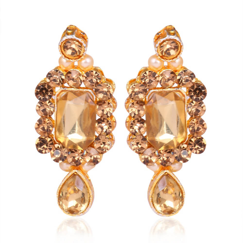 Tehzeeb Creations Golden Plated Necklace With Stone And Pearl Studded