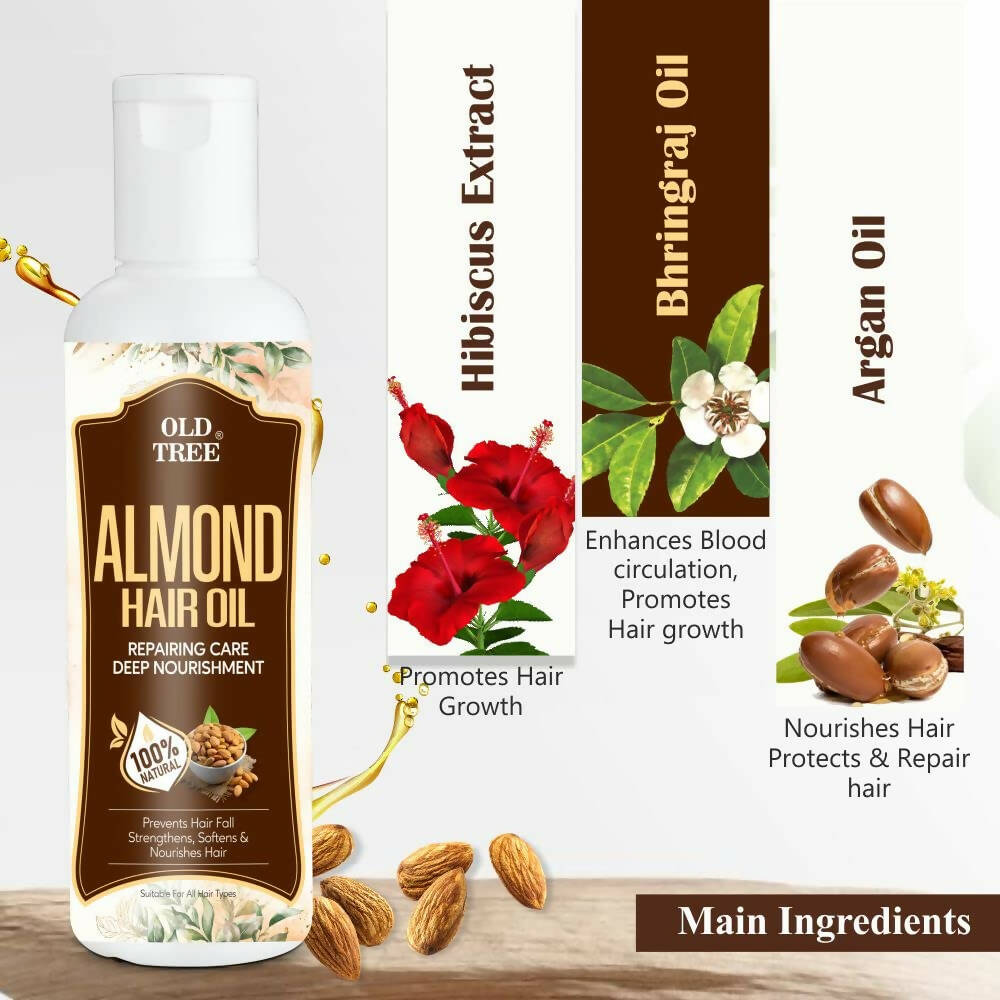 Old Tree Almond Hair Oil - Pure Cold Pressed - Distacart