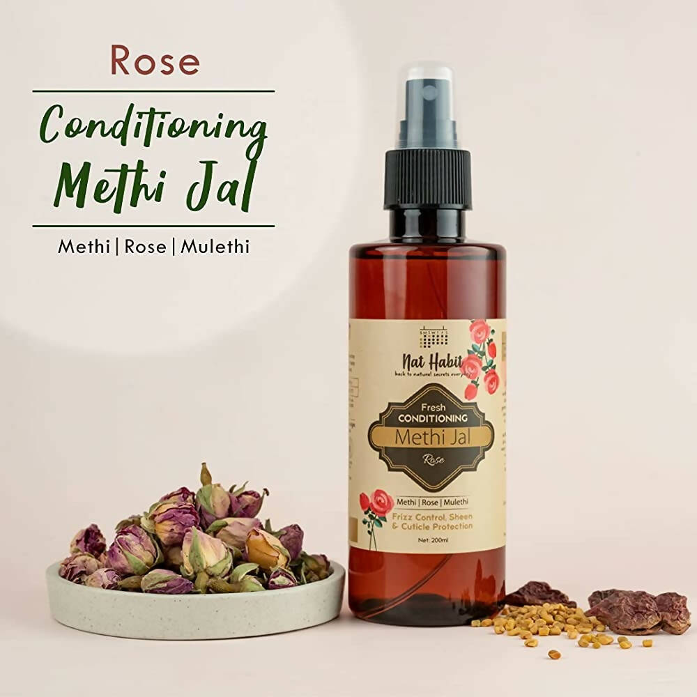 Nat Habit Rose Conditioning Methi Jal Hair Serum Spray - Distacart