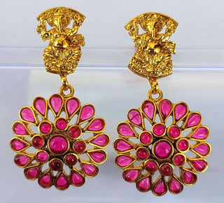 Pink Kemp Ganesha Earrings - Distacart