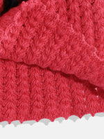Thumbnail for Chutput Kids Woollen Hand Knitted Short Sleeves Flower Detail Dress - Pink - Distacart