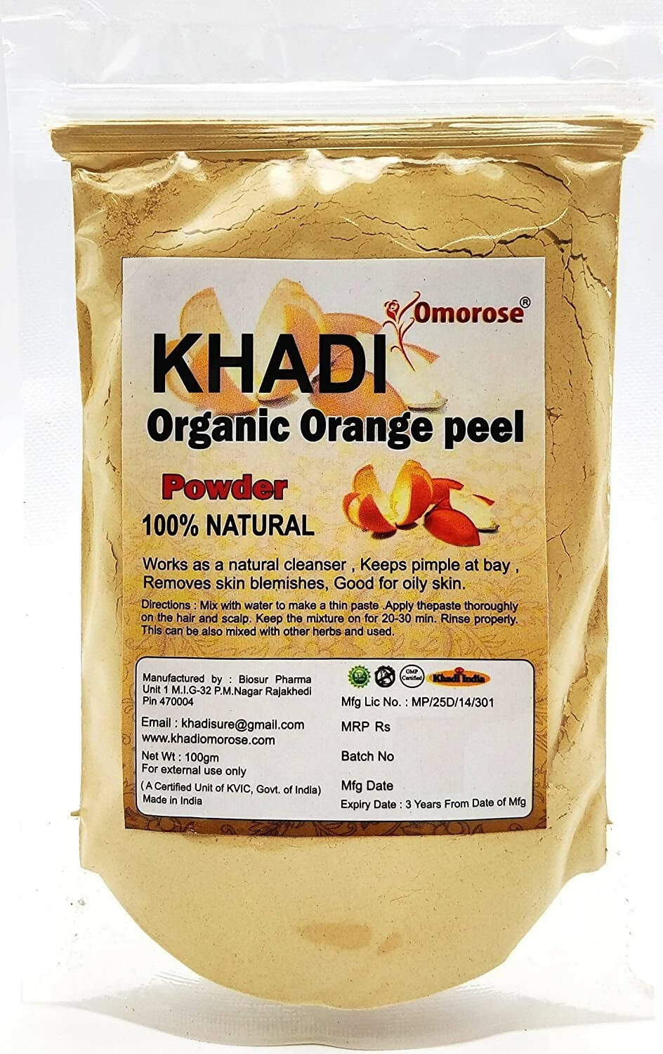 Khadi Omorose Orange Peel Powder - Distacart