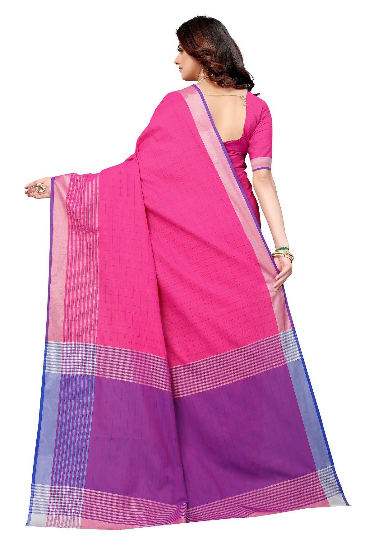 Vamika Pink Cotton Silk Saree - Distacart