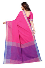 Thumbnail for Vamika Pink Cotton Silk Saree - Distacart