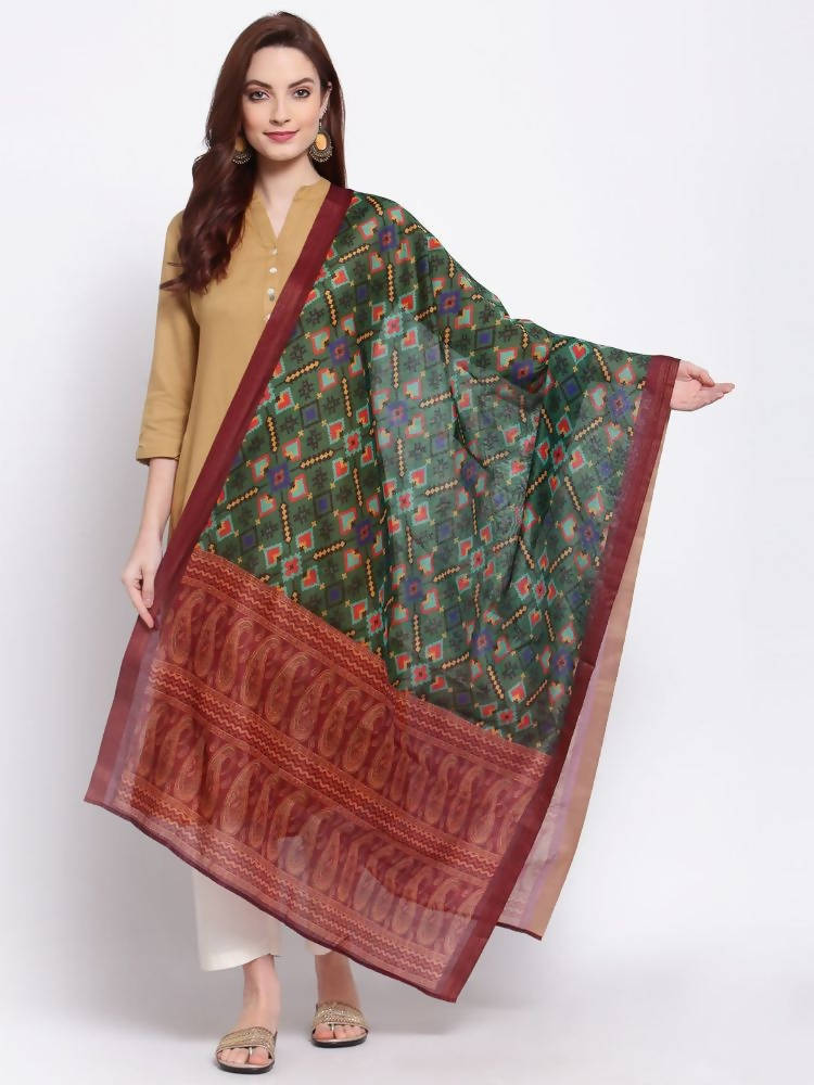 Myshka Women's Latest Multi Cotton Silk Printed Casual Dupatta