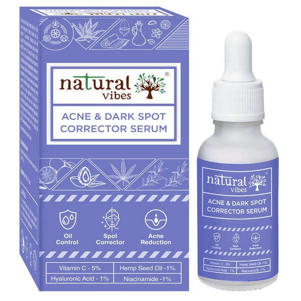 Natural Vibes Acne & Dark Spot Corrector Face Serum - Distacart