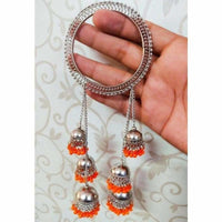Thumbnail for Stylish Orange Pearls Hanging Bangles