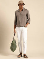Thumbnail for Grey Men Rayon Classic Opaque Casual Shirt - Mahotsav - Distacart