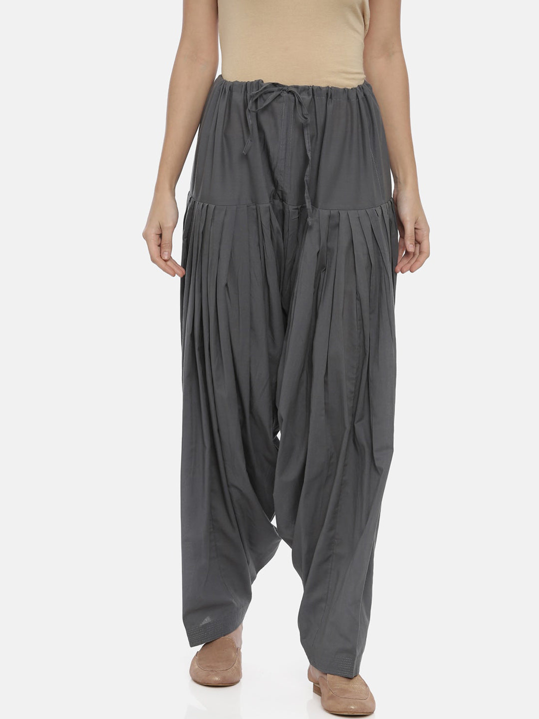 Souchii Women Grey Solid Loose-Fit Patiala - Distacart
