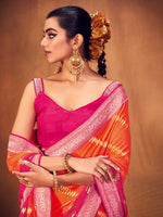 Thumbnail for Saree Mall Striped Woven Design Zari Pure Georgette Sarees - Distacart