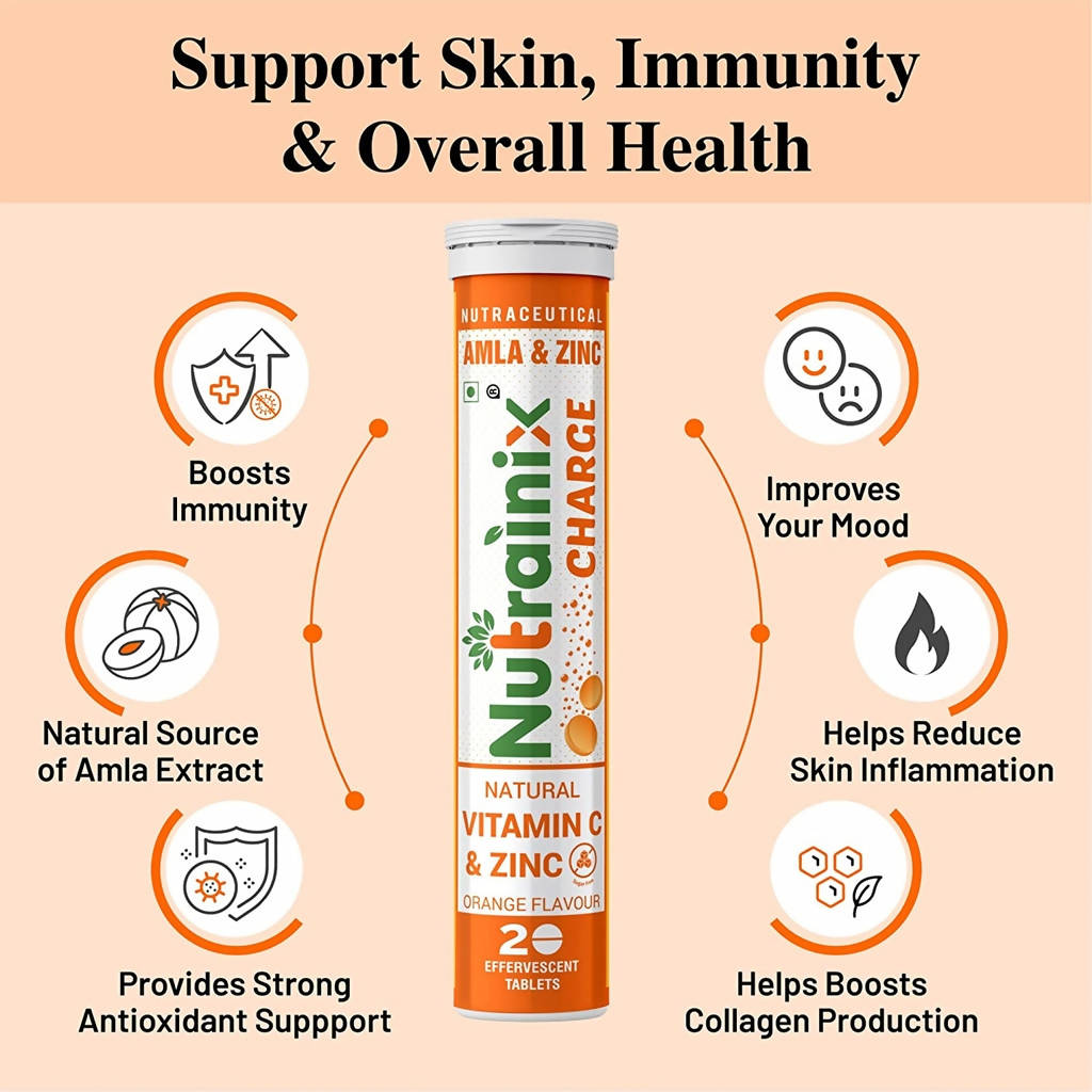 Nutrainix Charge Natural Vitamin C & Zinc Tablets