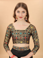 Thumbnail for Kalini Zari Silk Blend Dharmavaram Saree - Distacart
