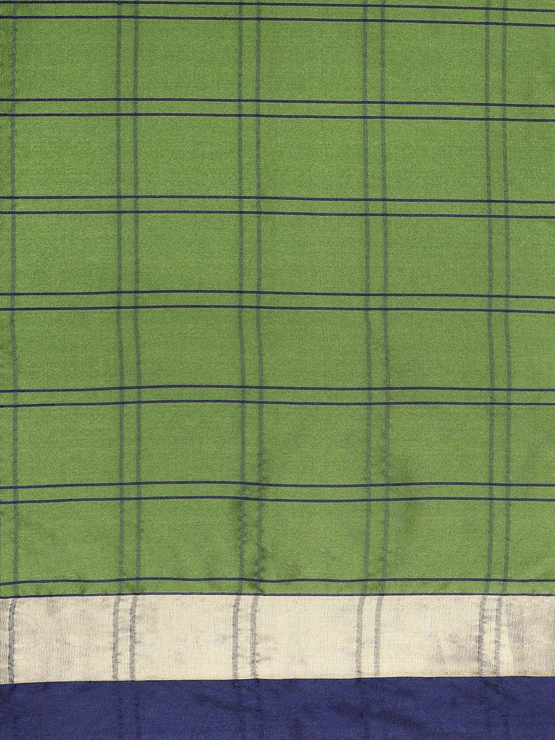 Saree Mall Green & Blue Checked Saree - Distacart