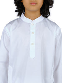 Thumbnail for Sethukrishna Boys White Pure Cotton Kurta with Dhoti Pants - Distacart