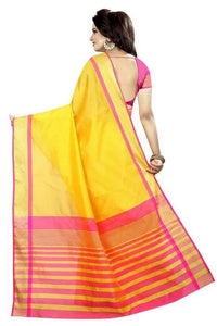 Thumbnail for Vamika Yellow Cotton Silk Weaving Saree (MASTANI WAEVING SAREE) - Distacart