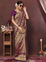 Thumbnail for Kalini Ethnic Woven Design Zari Banarasi Saree - Distacart
