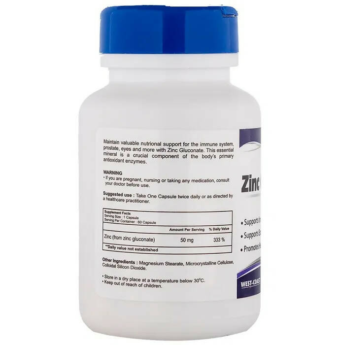 Healthvit Zinc Gluconate Capsules - Distacart