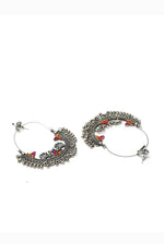 Thumbnail for Mominos Fashion Silver-Plated Peacock Design Multi-Color Chandbali Earrings - Distacart