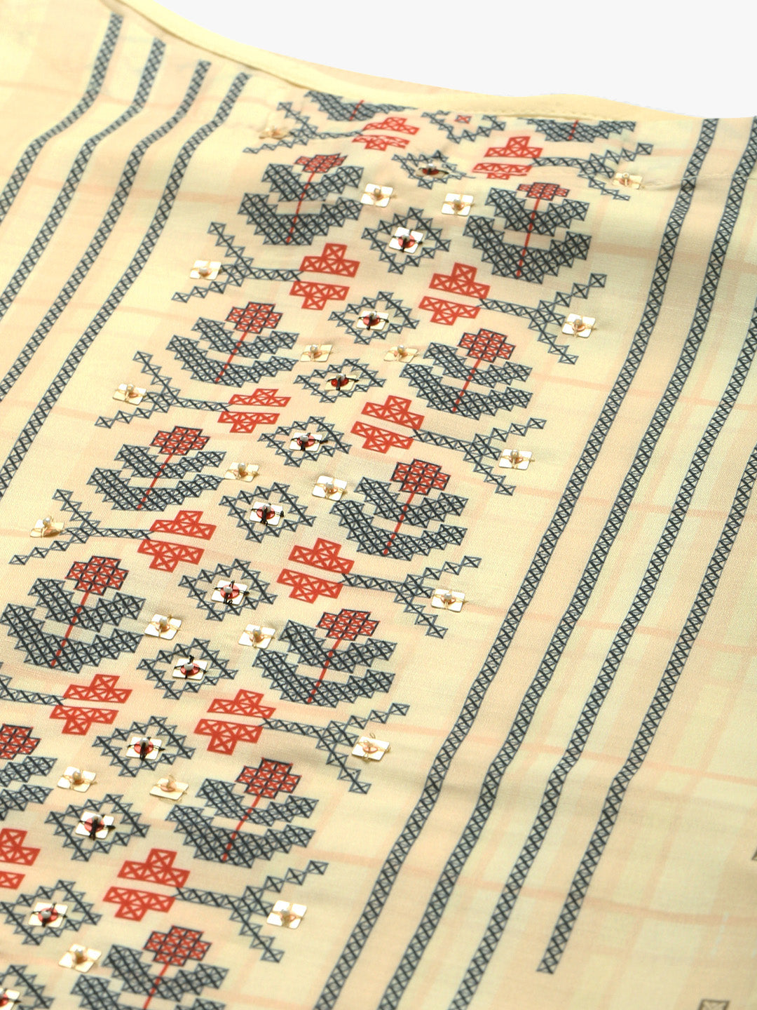 Biba Women Yellow & Navy Blue Printed Kaftan Kurta - Distacart