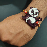 Thumbnail for Bhai Please Panda Wooden Rakhi - Distacart