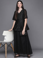 Thumbnail for Biba Women Black Embellished Kurti with Palazzos - Distacart