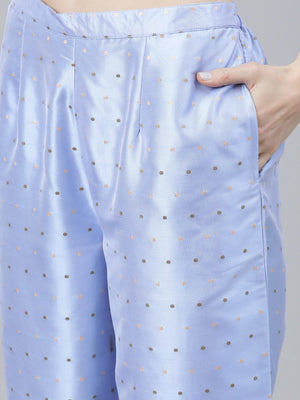 Libas Blue Woven Design Kurta with Palazzos & Dupatta - Distacart