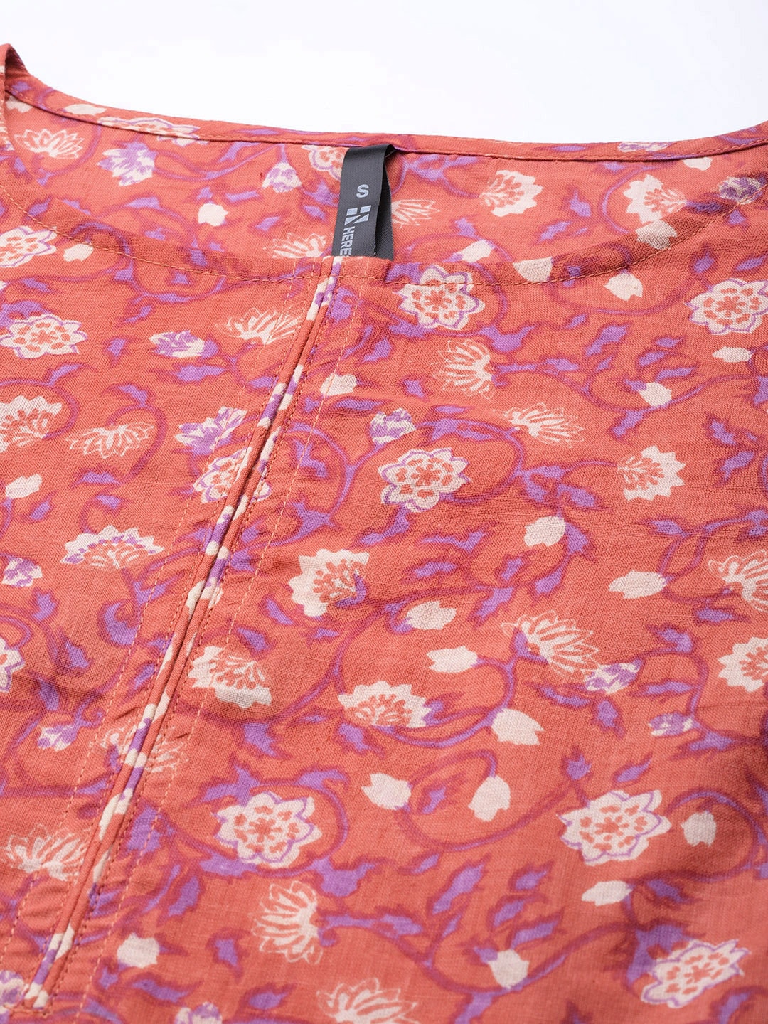 HERE&NOW Women Pink & White Floral Printed Kurta with Palazzos - Distacart