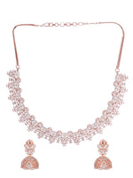 Thumbnail for Saraf RS Jewellery Rose Gold-Plated & White AD & CZ-Studded Contemporary Jewellery Set - Distacart