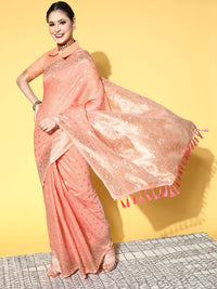 Thumbnail for Saree Mall Ethnic Motifs With Woven Design Border Saree - Distacart