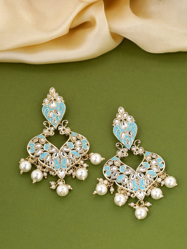 Shoshaa Turquoise Blue Contemporary Drop Earrings For Women - Distacart
