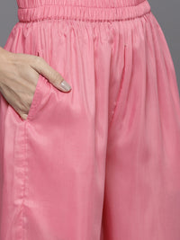 Thumbnail for Libas Women Pink Zari Kurta with Palazzos & With Dupatta - Distacart