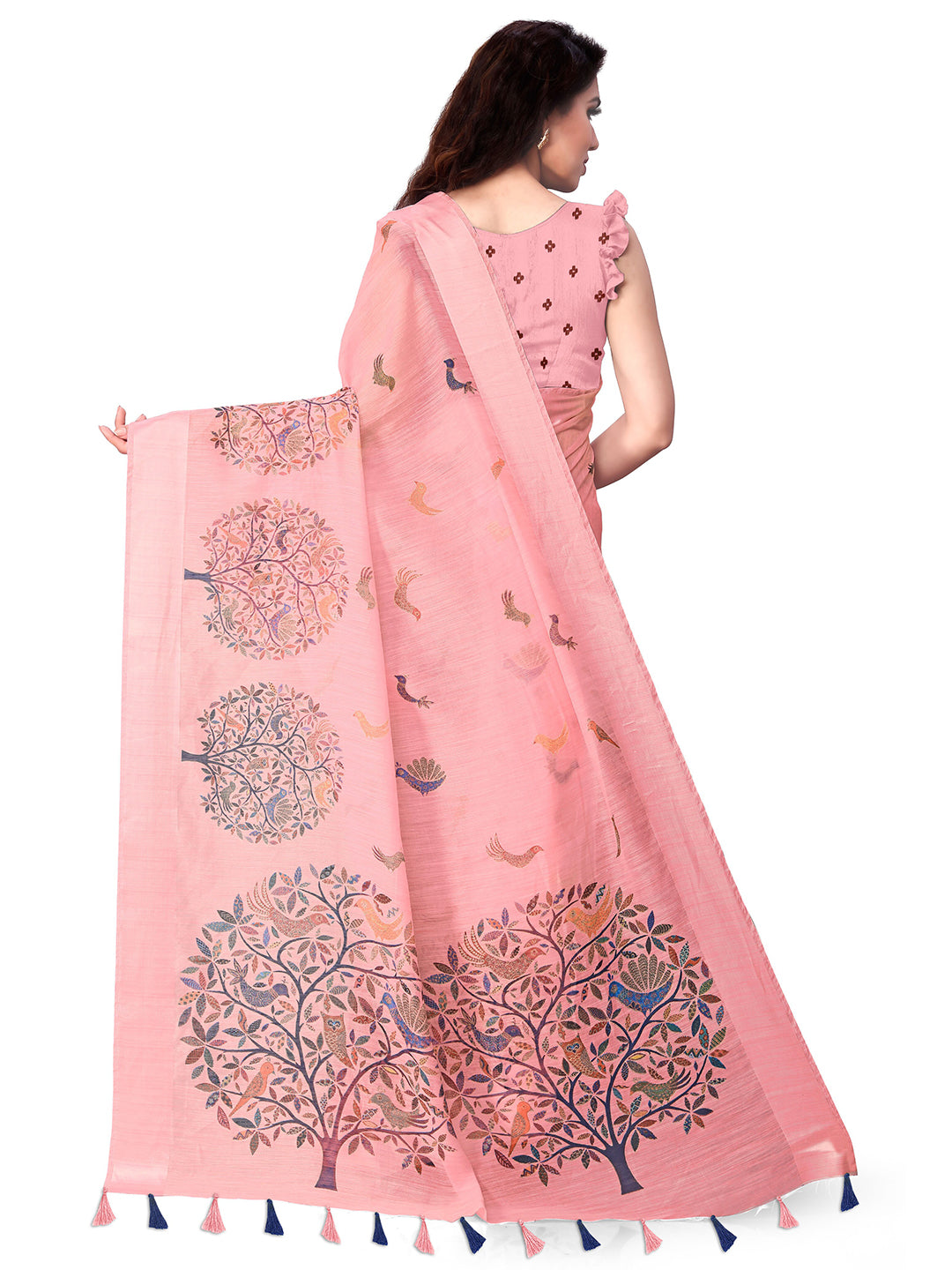 Kalini Pink Baluchari Saree - Distacart