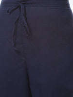 Thumbnail for Biba Women Navy Blue Floral Embroidered Kurta with Trousers & With Dupatta - Distacart