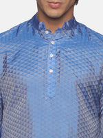 Thumbnail for Sethukrishna Men Blue Printed Kurta with Pyjamas - Distacart