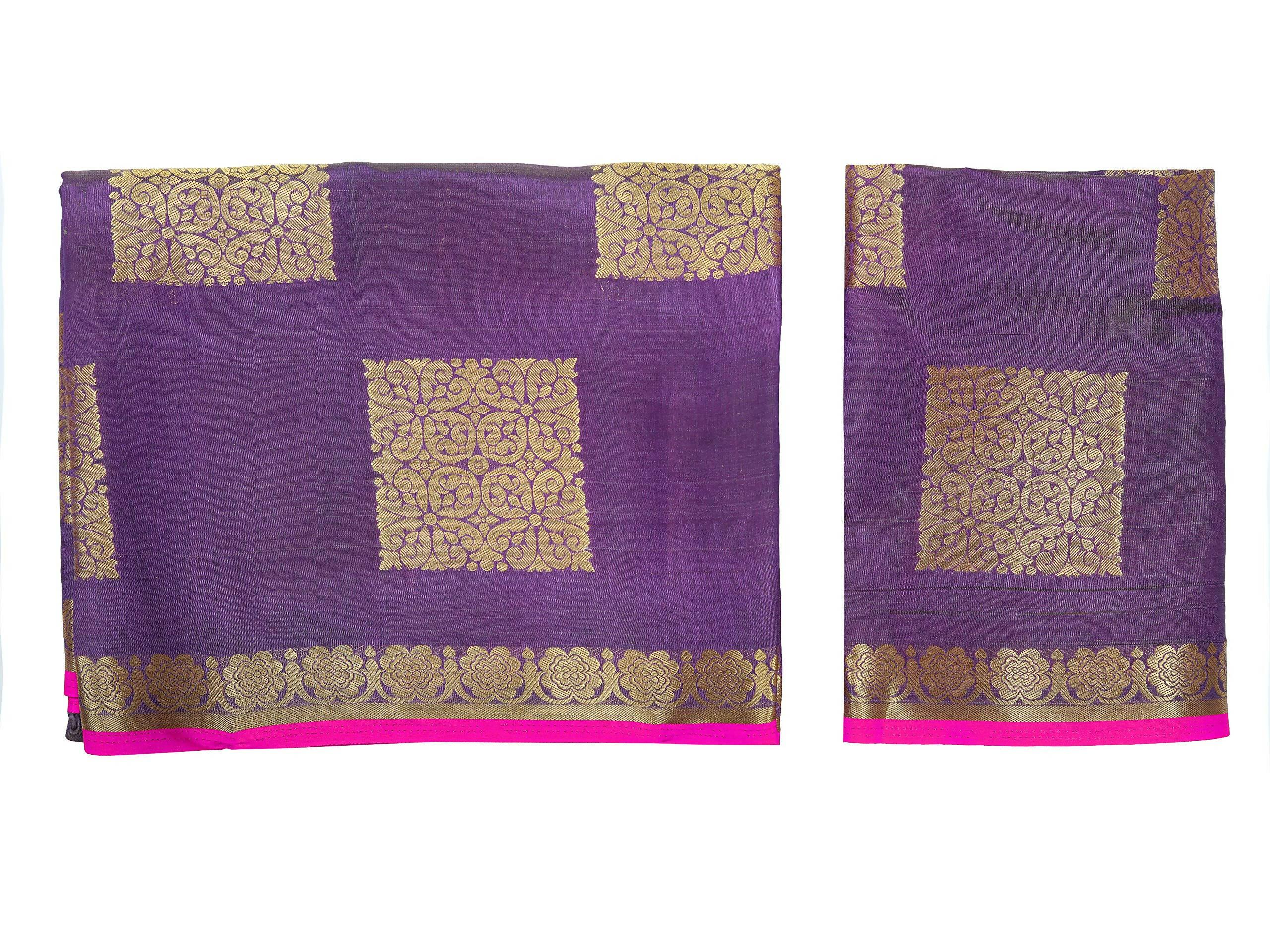 Mimosa Women's Kanchipuram Tussar Silk Purple Saree - Distacart