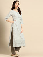 Thumbnail for Sangria Embroidered Sequin Straight Kurta - Distacart