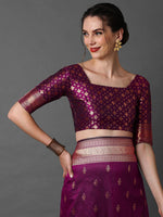 Thumbnail for Mitera Woven Design Zari Silk Blend Banarasi Saree - Distacart
