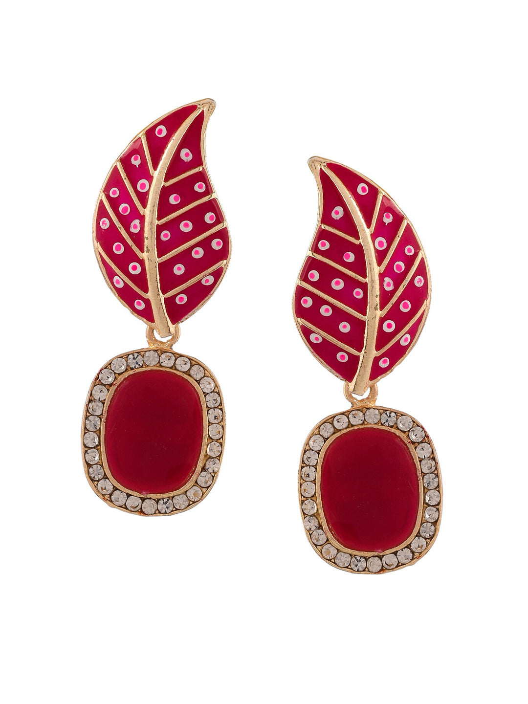 Shoshaa Set of 2 Gold-Plated Handcrafted Contemporary Drop Earrings - Distacart