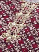 Thumbnail for Sangria Purple & White Bandhani Printed Straight Kurta - Distacart