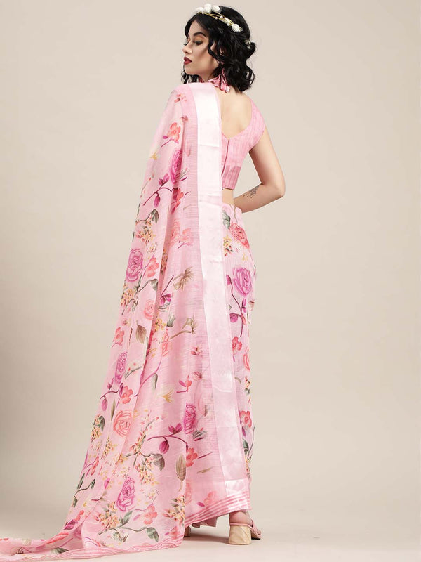 Kalini Floral Silk Cotton Saree - Distacart